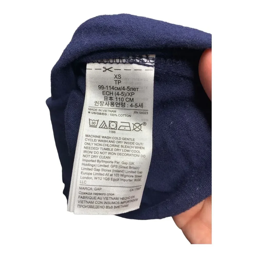 GAP Kids silver and rose gold flip sequin logo blue sleeveless tank XS